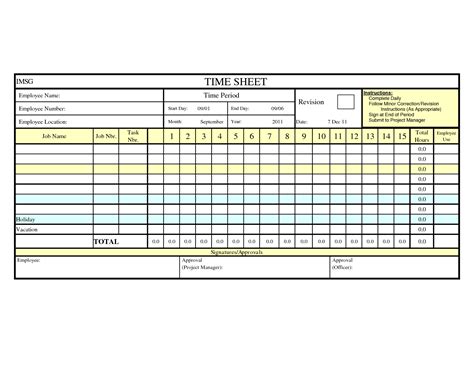 Time Spreadsheet Template —
