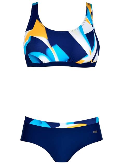 naturana naturana marine printed racerback sports bikini set size 10