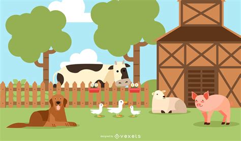 Farm Animals Illustration Design Vector Download