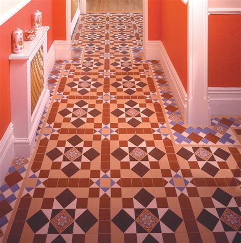 Original Style Victorian Floor Tiles Chatsworth Pattern 6 Colour