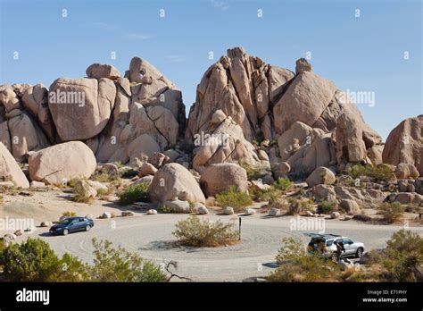Monzogranite Rock Formation Mojave Desert California Usa Stock Photo