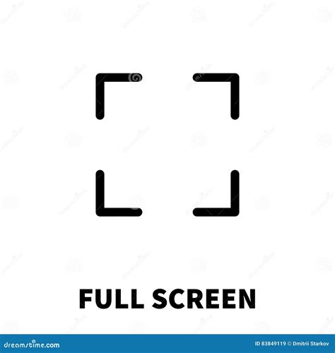 Full Screen Icon Or Logo In Modern Line Style Stock Vector