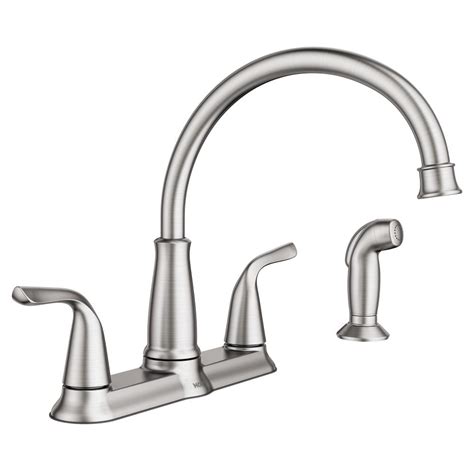 A moen faucet leaking from handle is a simple fix. MOEN Brecklyn 2-Handle Standard Kitchen Faucet with Side ...
