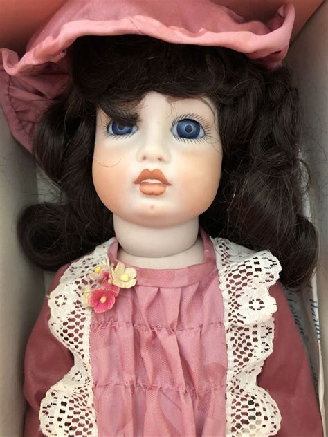 Marian Yu Vintage Porcelain Doll Fancy Pink Dress And Hat Ebay