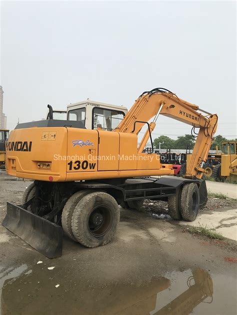 13 Ton High Quality Korean 130w Wheeled Hyundai Used Excavator For Sale