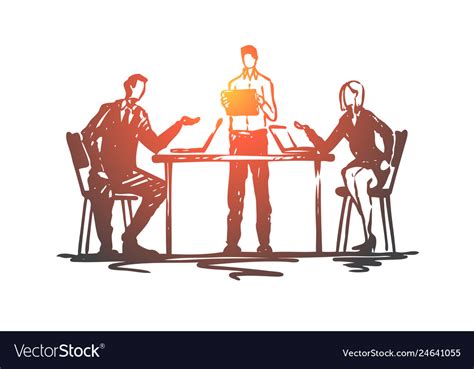 Discussion Meeting Business People Office Vector Image