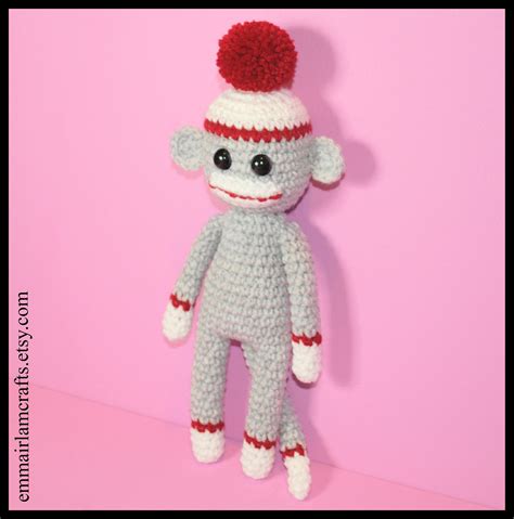 Mini Sock Monkey Crochet Pattern Sock Monkey Amigurumi Amigurumi
