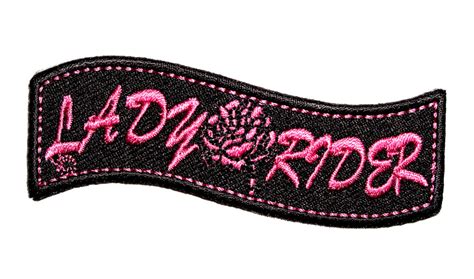 Lady Rider With Rose Embroidered Biker Patch Quality Biker Patches