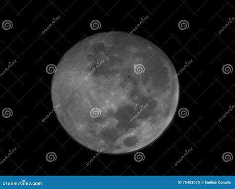Black And White Moon Stock Image Image Of Astronomy 76453075