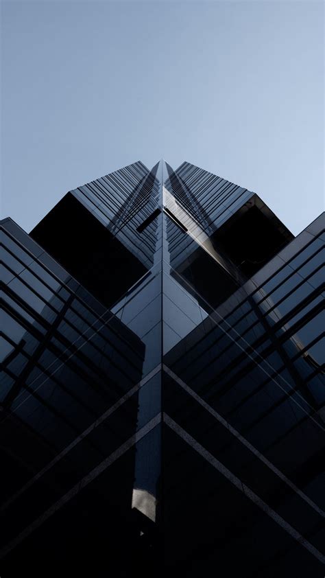 Download Wallpaper 1440x2560 Building Facade Glass Minimalism