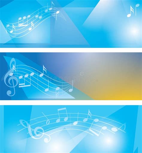 Blue Abstract Backgrounds For Events Vector Banners With Music Notes