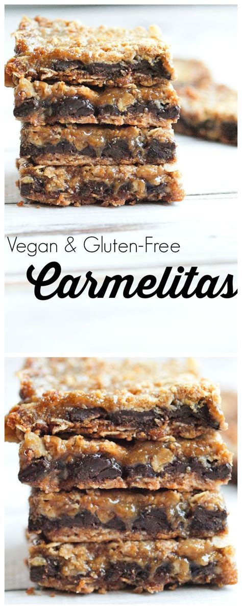 These are the best vegan desserts ever! Vegan and gluten-free dessert idea! These Carmelitas are the BEST cookie bar you will eve ...