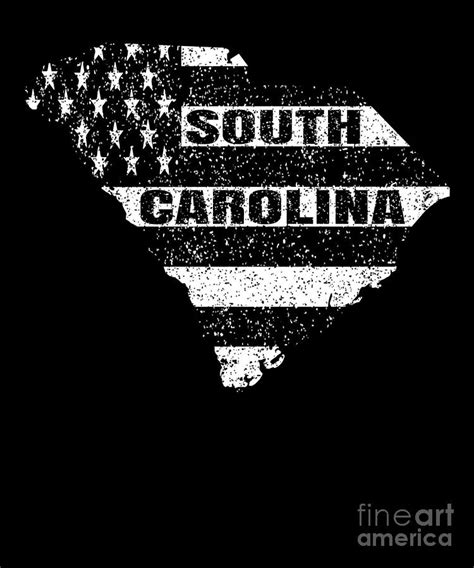 State Flag Of South Carolina Vintage Sc Map T Digital Art By Art
