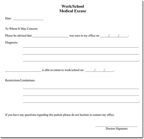 28 free doctor s note templates and forms to create doctor s excuse