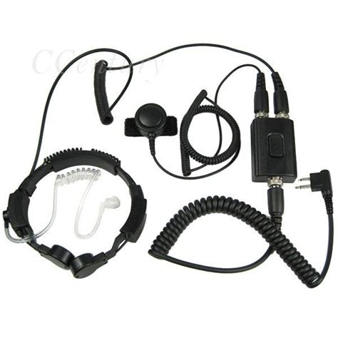 Fbi Heavy Duty Military Throat Mic Headset For Motorola Cp200 Cp250
