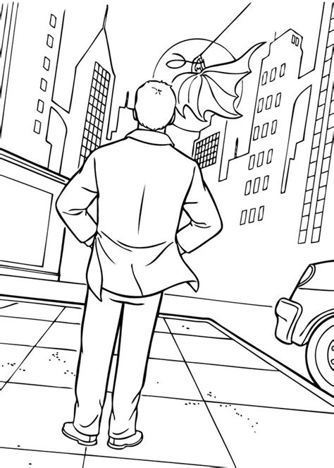 Easy and free to print batman coloring pages for children. Batman in the city coloring pages - Hellokids.com