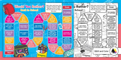 Would You Rather Back To School Board Game Teacher Made