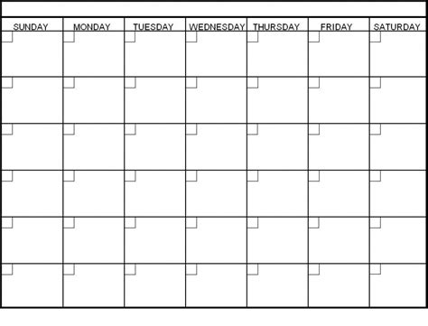 6 Week Calendar Printable