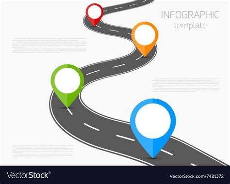 Road Curved Timeline Vector Design Infographic Elemen