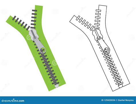 Zipper Colorful And In Black With White Colors Stock Vector