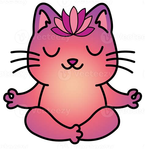 Cute Kitty Cat Meditation Yoga 21187690 Png