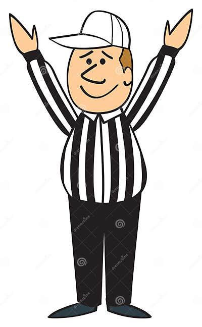 Cartoon Football Referee Touchdown Stock Vector Illustration Of