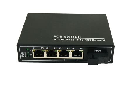 4 port switch POE Ethernet Switch 1 fiber Quoau factory directly supply