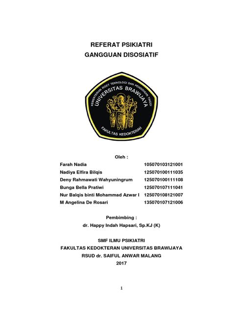 Contextual translation of gangguan into english. REFERAT GANGGUAN DISOSIATIF
