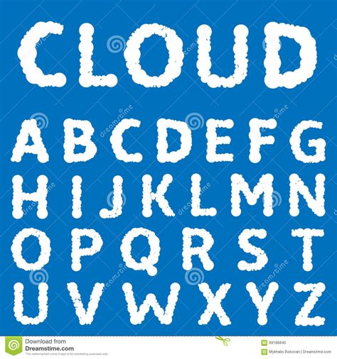 Cloud Letter Set Stock Vector Image Of Heaven Outline 69186840