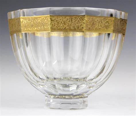 Sold Price Signed Moser Bohemian Crystal Gold And Etched Bowl November 3 0117 5 00 Pm Est