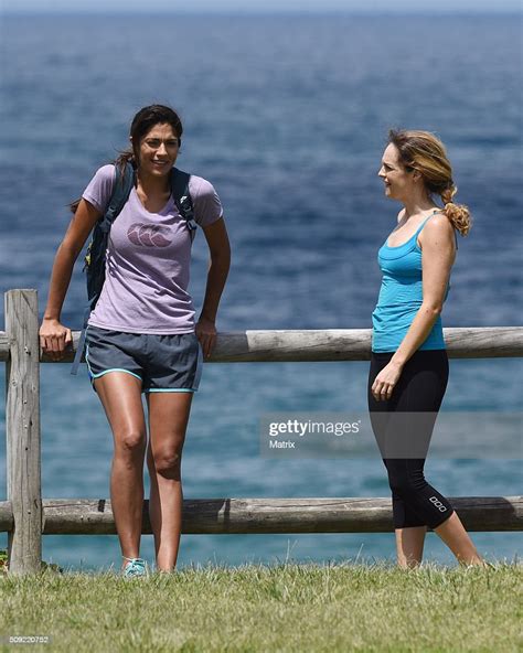 Pia Miller And Penny Mcnamee Filming Home And Away On February 9