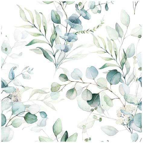 Buy Haokhome 93042 Peel And Stick Wallpaper Boho Greenwhite Eucalyptus