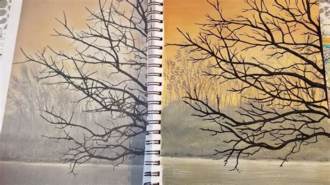 Acrylic Painting Tree Branches Touch Paint