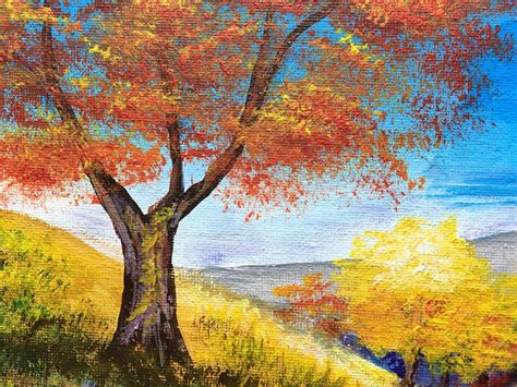 Original Trees Landscape Acrylic Colorful Painting Etsy