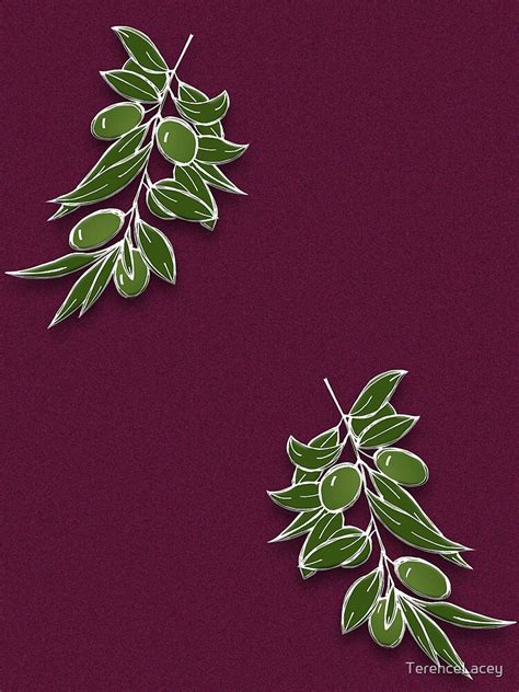 Olives Version 2 On Burgundy Poster For Sale By Terencelacey Redbubble