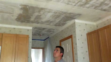 It is blown on to the ceiling with a gun and hose.to remove. Removing Textured Ceiling - Ilabb20