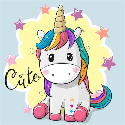 Cartoon Cute Unicorns Vectors Design 08 Free Download