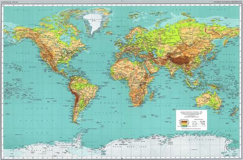 Mapa Físico Del Mundo Tamaño Completo Ex