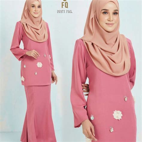 Free delivery in malaysia available for all purchases of baju kurung. BAJU RAYA 2019 LUBNA KURUNG SOFT DUSTY PINK MINI MODEN ...