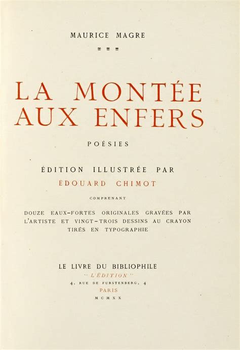 MAURICE MAGRE La Montée aux Enfers Asta Libri manoscritti e