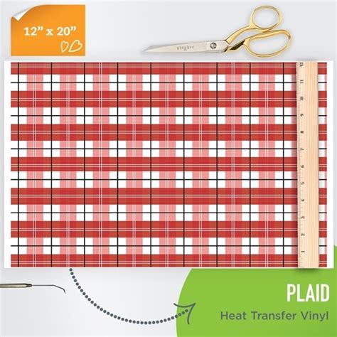 Pattern Htv Red Plaid Heat Transfer Vinyl Happy Crafters Canada