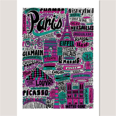 Paris Typographic Print By Harkiran Kalsi