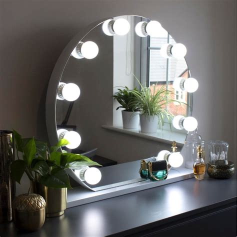 Audrey Round Hollywood Vanity Mirror With Lights At Home Comforts