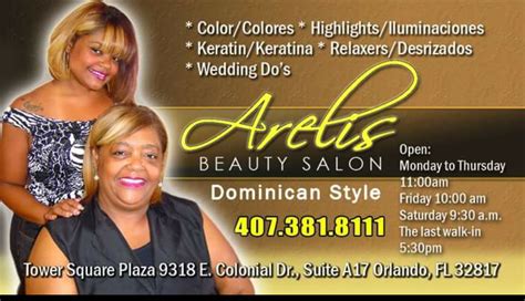 That's why we hired only the top hair stylists in the industry to ensure that your hair is in the hands of an expert who 504 n alafaya trail #14, orlando, fl 32828. Arelis Beauty Salon Dominican blowout starting @$30 9318 E ...