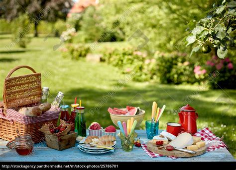 Empty Summer Park Background With Picnic Setting Royalty
