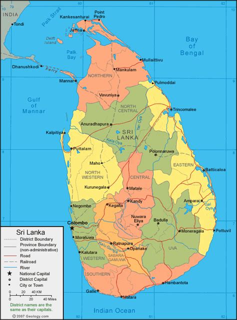 Political Map Of Sri Lanka Cristy Claudetta