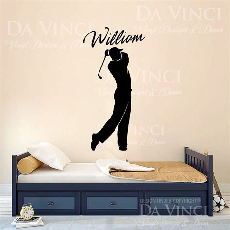 Golf Golfer Player Decal Custom Name Wall Personalized Vinyl Sticker
