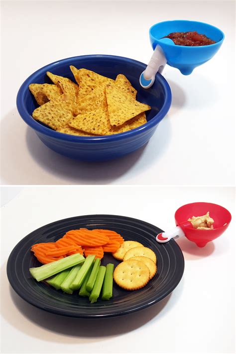 The Dip Clip Clip On Dish For Salsa Dressing And Other Dipping Sauces