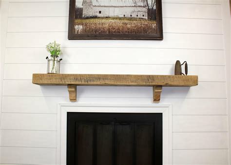 Reclaimed Barn Wood Fireplace Mantel Shelves 4x8 Modern Timber Craft