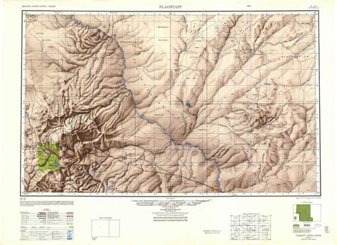 Buy Yellowmaps Flagstaff Az Topo Map 1250000 Scale 1 X 2 Degree